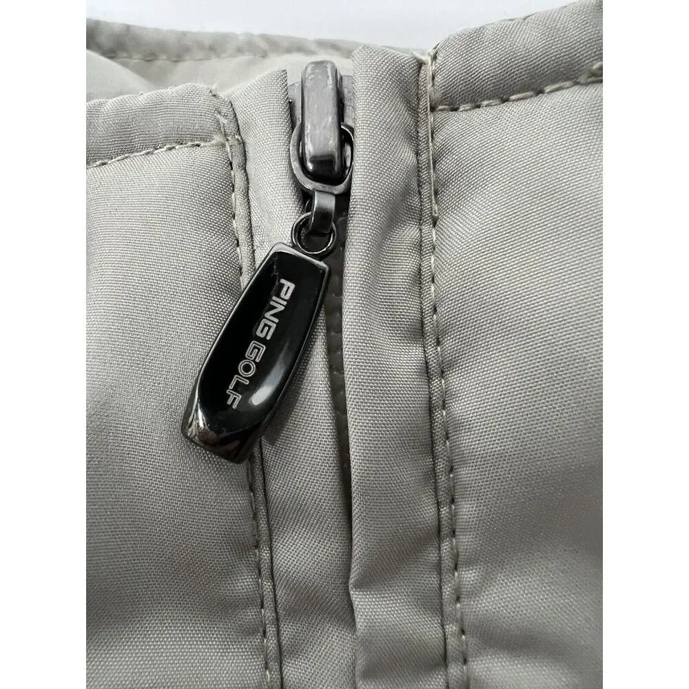 Ping Golf Lightweight Jacket Full Zip Beige Tan Pockets Size Large Men’s
